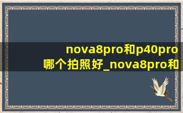 nova8pro和p40pro哪个拍照好_nova8pro和p40pro哪个好