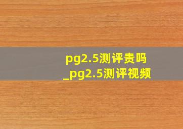 pg2.5测评贵吗_pg2.5测评视频