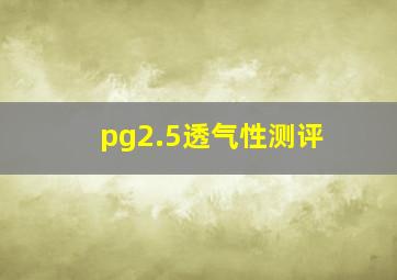 pg2.5透气性测评