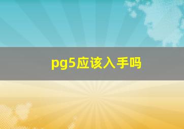 pg5应该入手吗