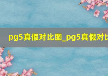 pg5真假对比图_pg5真假对比