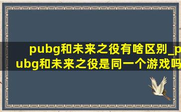 pubg和未来之役有啥区别_pubg和未来之役是同一个游戏吗