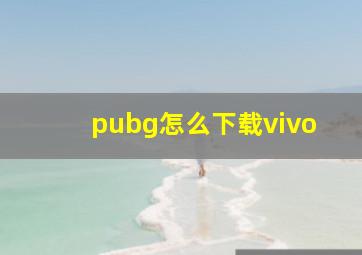 pubg怎么下载vivo