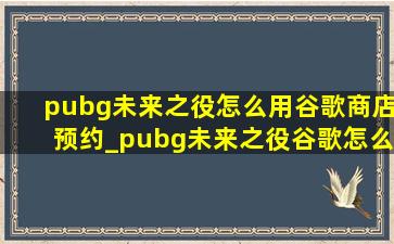 pubg未来之役怎么用谷歌商店预约_pubg未来之役谷歌怎么登