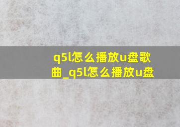 q5l怎么播放u盘歌曲_q5l怎么播放u盘