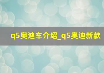 q5奥迪车介绍_q5奥迪新款