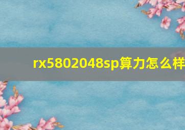 rx5802048sp算力怎么样