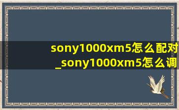 sony1000xm5怎么配对_sony1000xm5怎么调大音量