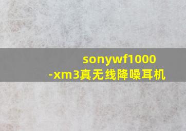 sonywf1000-xm3真无线降噪耳机