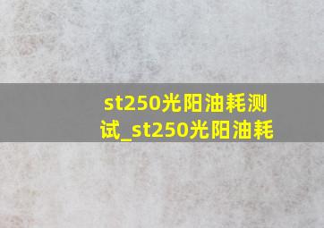 st250光阳油耗测试_st250光阳油耗