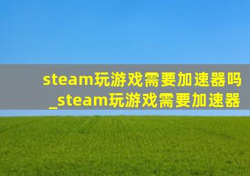 steam玩游戏需要加速器吗_steam玩游戏需要加速器