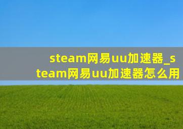 steam网易uu加速器_steam网易uu加速器怎么用