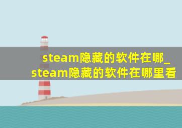 steam隐藏的软件在哪_steam隐藏的软件在哪里看