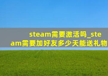 steam需要激活吗_steam需要加好友多少天能送礼物