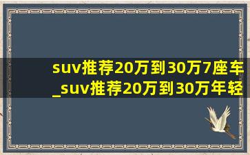 suv推荐20万到30万7座车_suv推荐20万到30万年轻人混动