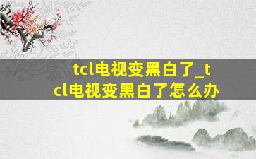 tcl电视变黑白了_tcl电视变黑白了怎么办