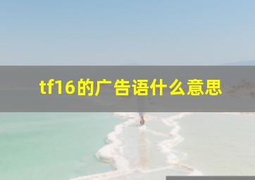 tf16的广告语什么意思