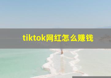 tiktok网红怎么赚钱