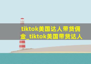 tiktok美国达人带货佣金_tiktok美国带货达人