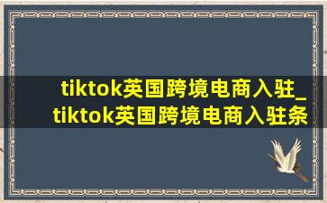 tiktok英国跨境电商入驻_tiktok英国跨境电商入驻条件