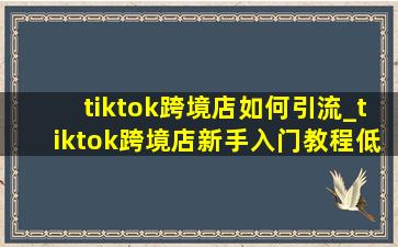 tiktok跨境店如何引流_tiktok跨境店新手入门教程(低价烟批发网)