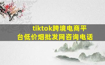 tiktok跨境电商平台(低价烟批发网)咨询电话