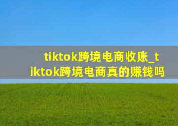 tiktok跨境电商收账_tiktok跨境电商真的赚钱吗