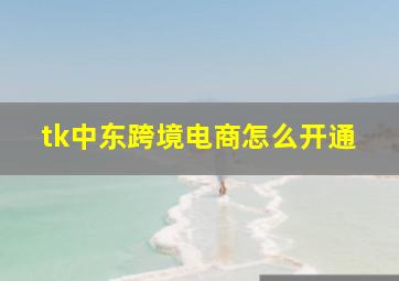 tk中东跨境电商怎么开通