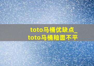 toto马桶优缺点_toto马桶釉面不平