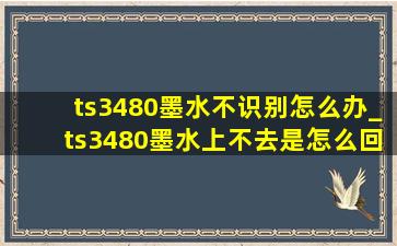 ts3480墨水不识别怎么办_ts3480墨水上不去是怎么回事