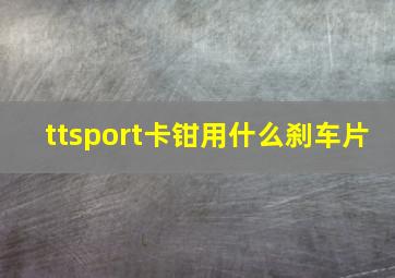 ttsport卡钳用什么刹车片