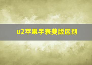 u2苹果手表美版区别