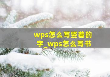 wps怎么写竖着的字_wps怎么写书