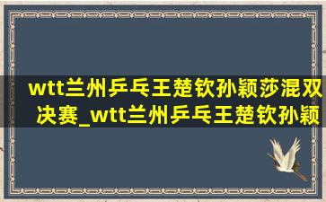 wtt兰州乒乓王楚钦孙颖莎混双决赛_wtt兰州乒乓王楚钦孙颖莎混双