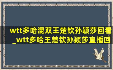 wtt多哈混双王楚钦孙颖莎回看_wtt多哈王楚钦孙颖莎直播回放