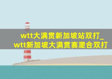 wtt大满贯新加坡站双打_wtt新加坡大满贯赛混合双打