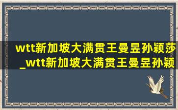 wtt新加坡大满贯王曼昱孙颖莎_wtt新加坡大满贯王曼昱孙颖莎晋级