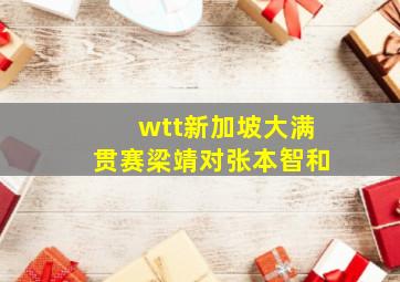 wtt新加坡大满贯赛梁靖对张本智和