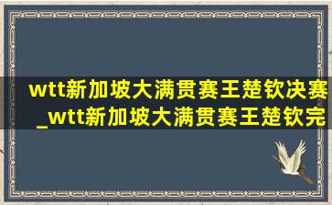 wtt新加坡大满贯赛王楚钦决赛_wtt新加坡大满贯赛王楚钦完整视频