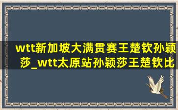 wtt新加坡大满贯赛王楚钦孙颖莎_wtt太原站孙颖莎王楚钦比赛时间