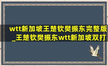 wtt新加坡王楚钦樊振东完整版_王楚钦樊振东wtt新加坡双打