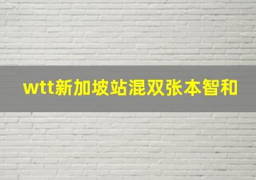 wtt新加坡站混双张本智和