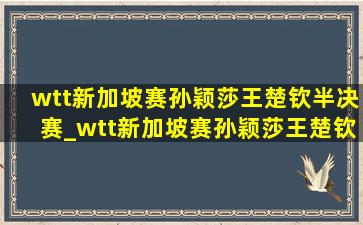 wtt新加坡赛孙颖莎王楚钦半决赛_wtt新加坡赛孙颖莎王楚钦