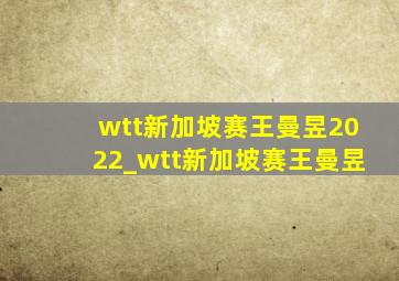 wtt新加坡赛王曼昱2022_wtt新加坡赛王曼昱