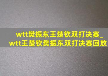 wtt樊振东王楚钦双打决赛_wtt王楚钦樊振东双打决赛回放