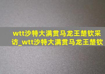 wtt沙特大满贯马龙王楚钦采访_wtt沙特大满贯马龙王楚钦