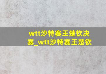 wtt沙特赛王楚钦决赛_wtt沙特赛王楚钦