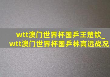 wtt澳门世界杯国乒王楚钦_wtt澳门世界杯国乒林高远战况