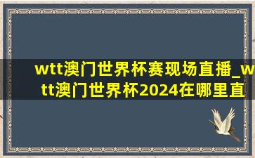 wtt澳门世界杯赛现场直播_wtt澳门世界杯2024在哪里直播