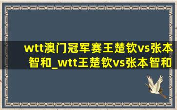 wtt澳门冠军赛王楚钦vs张本智和_wtt王楚钦vs张本智和决赛